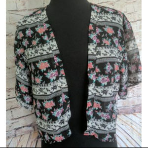 Girls Open Front Sheer Top Sz 14